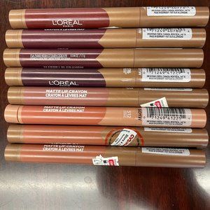 New Lot of 8 pieces L'Oreal Paris Infallible Matte Lip Crayon